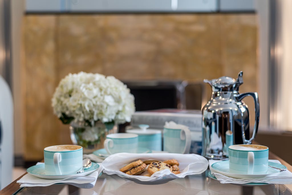 Cookies and Coffee Cups on the Table